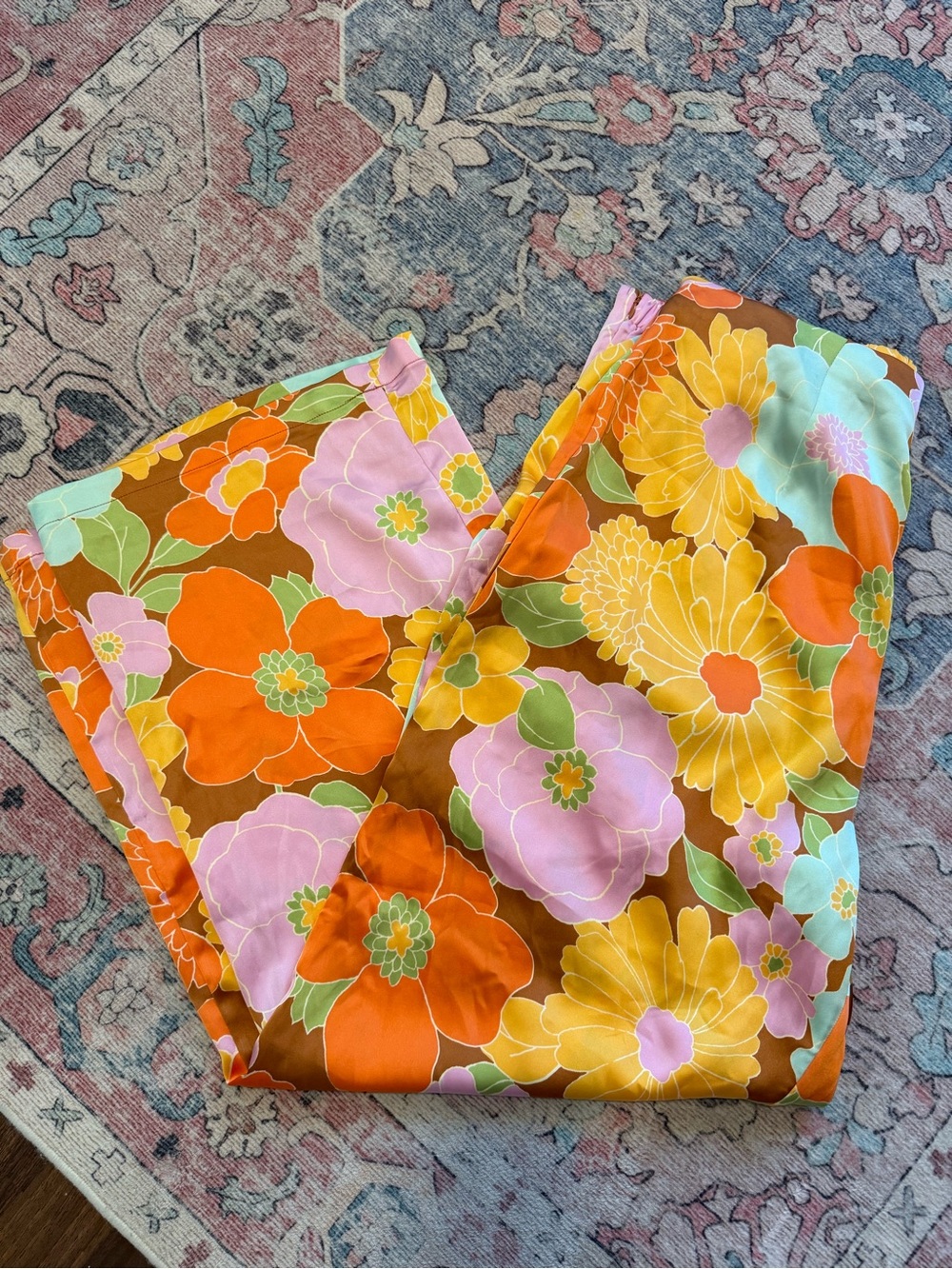 NWT satin floral pants